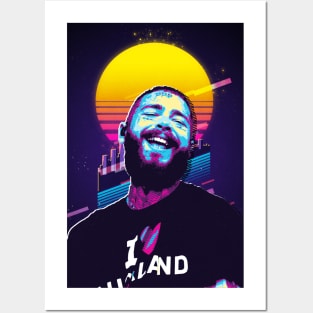 retro 80s post malone Posters and Art